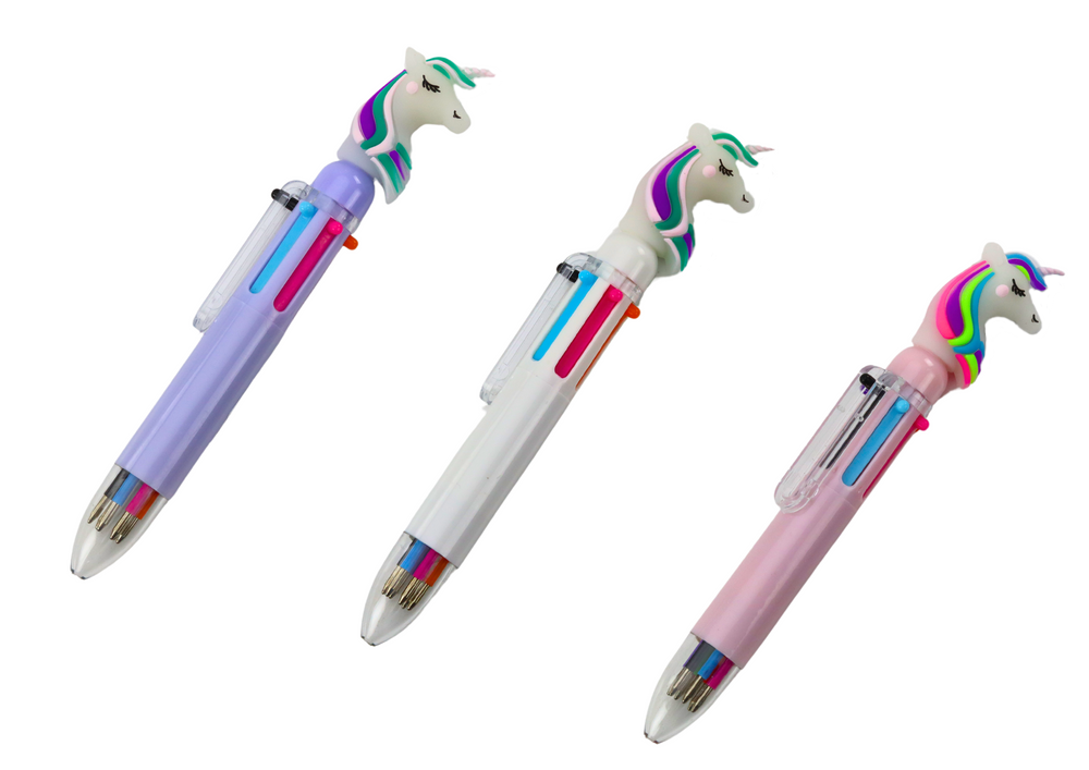 Multicolor Unicorn Automatic Pen 6 Colors Mix