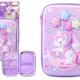 Large 3d Unicorn Pencil Case Foldable Purple 23x15x5 Cm