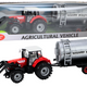 Agricultural Tractor Excavator With Tanker Drive Red