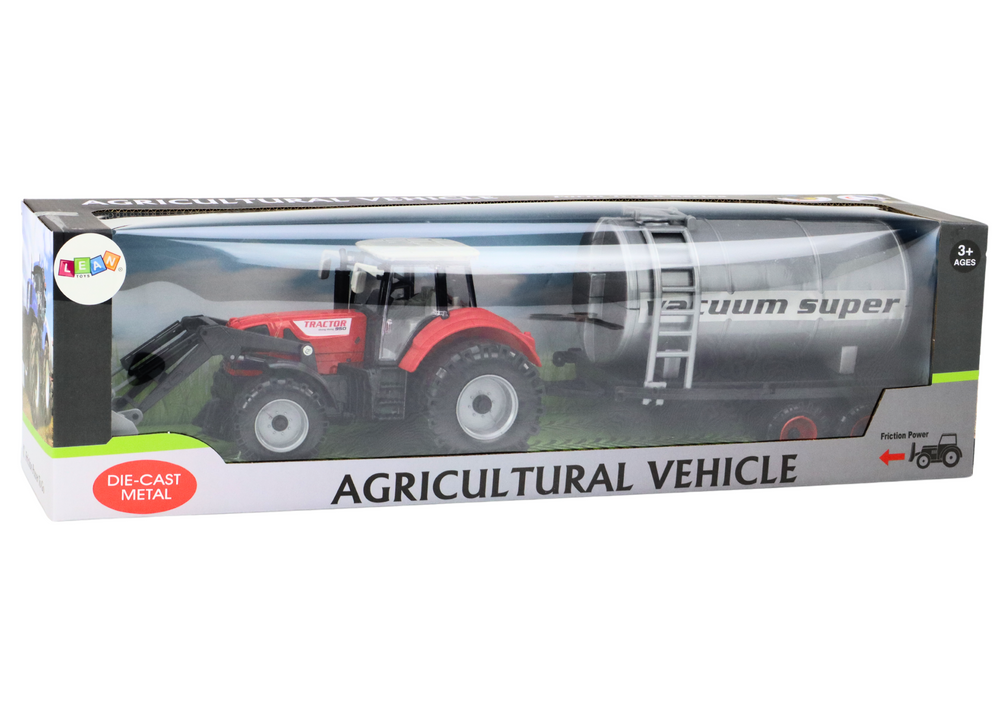 Agricultural Tractor Excavator With Tanker Drive Red