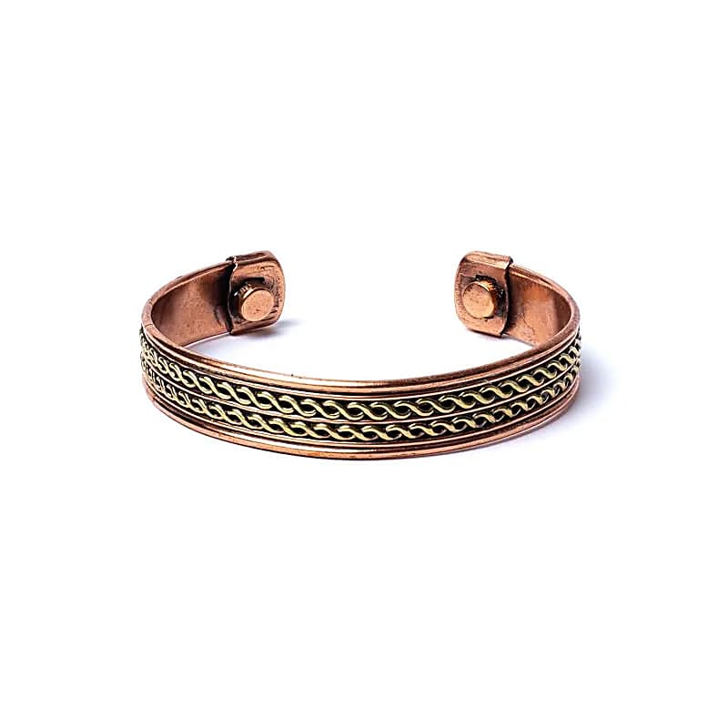 Armband Koper Dubbele Helix Magnetisch --verpakking van 2 stuks - ±6,5cm