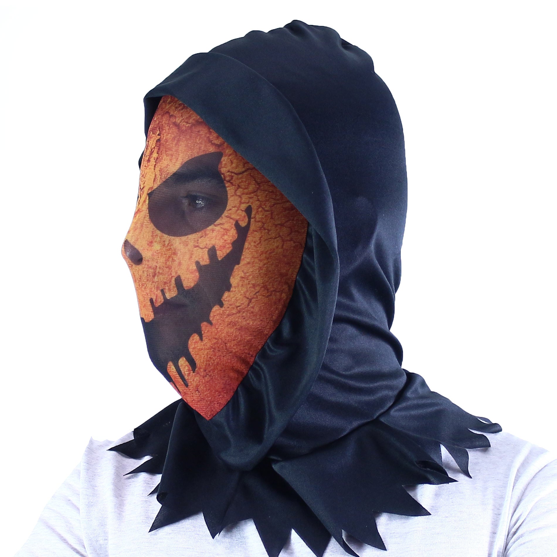 Halloween oranžová textilní maska pro dospělé