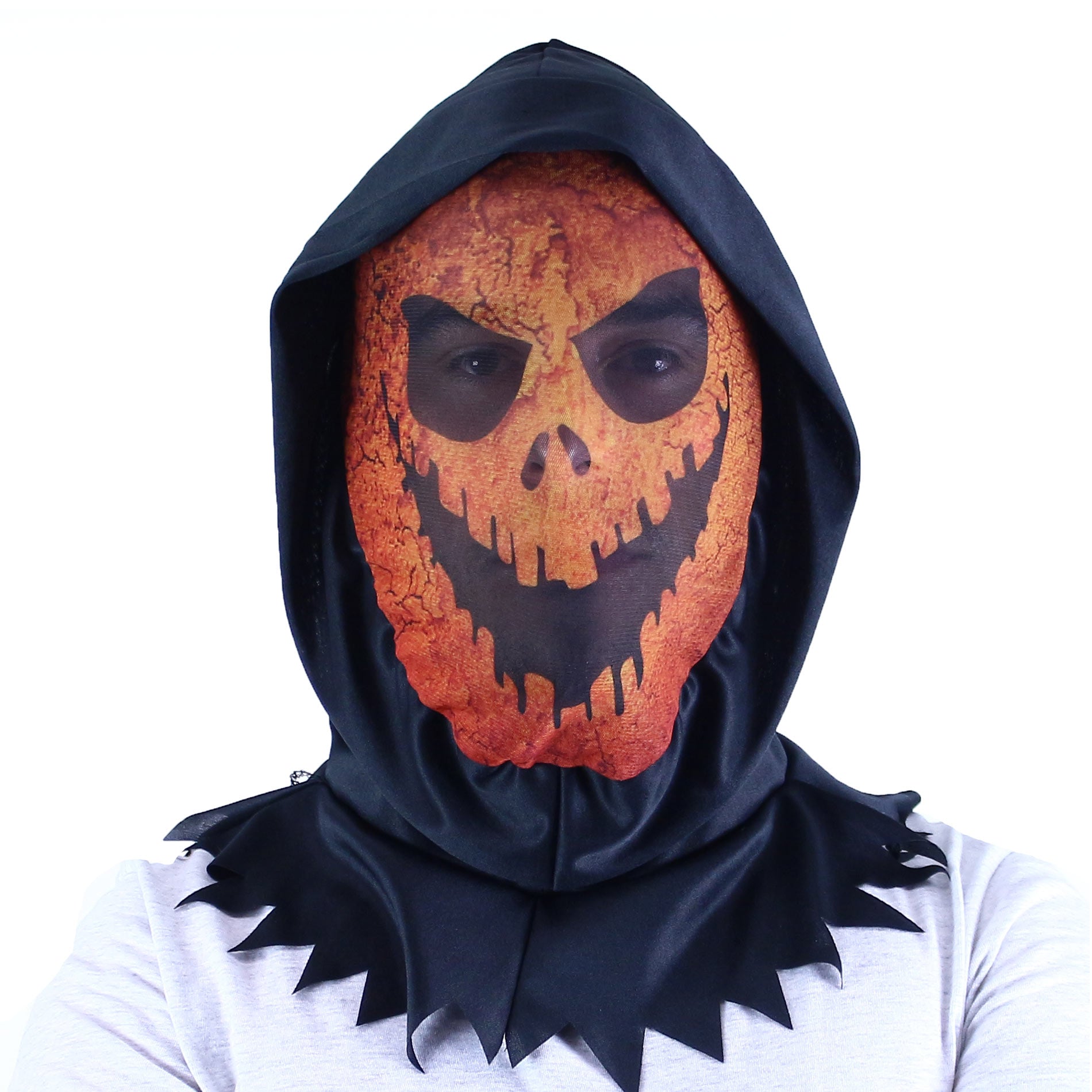 Halloween oranžová textilní maska pro dospělé