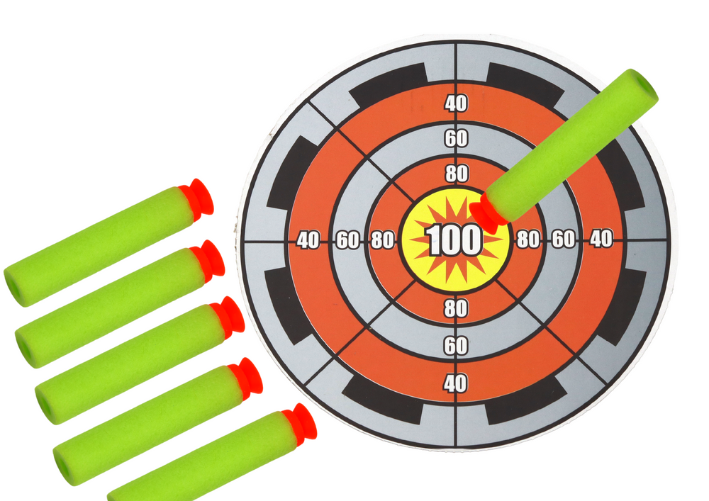 Bow With Target For Soft Arrows With Suction Cup 6 Pieces