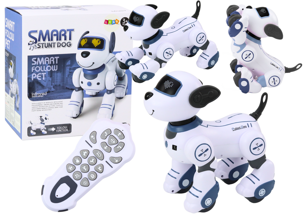 Il cane robot interattivo telecomandato balla seguendo i comandi Blu