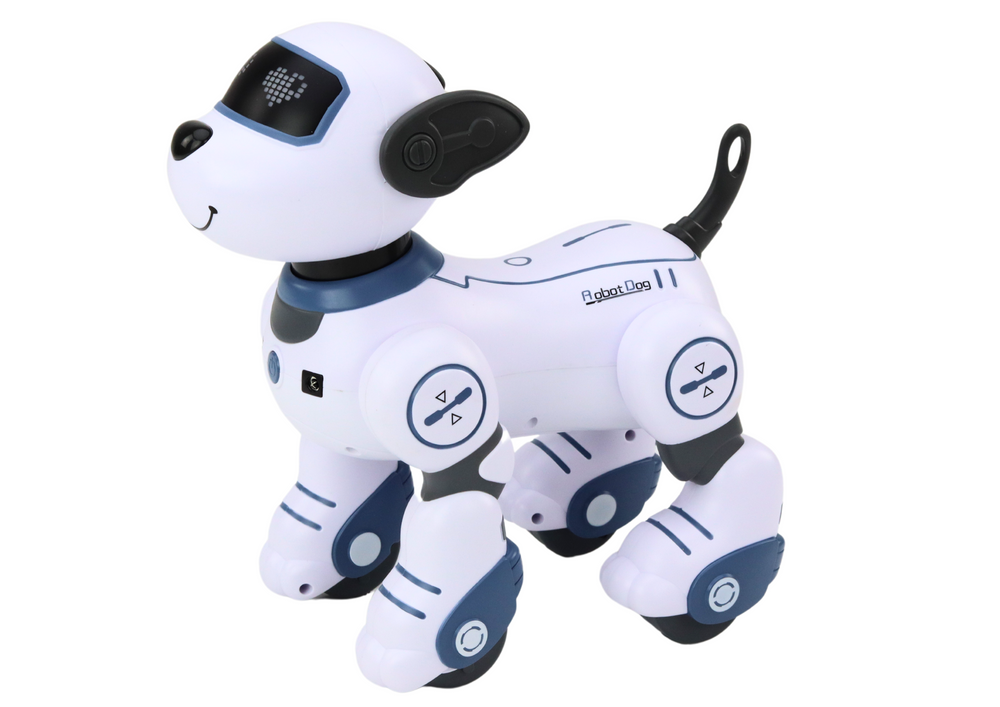 Il cane robot interattivo telecomandato balla seguendo i comandi Blu