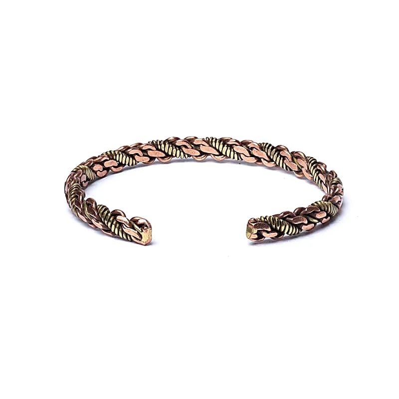 Twisted Bracelet Bronze/gold Colour Triple Twist --package Of 2 Pcs - 6.5cm