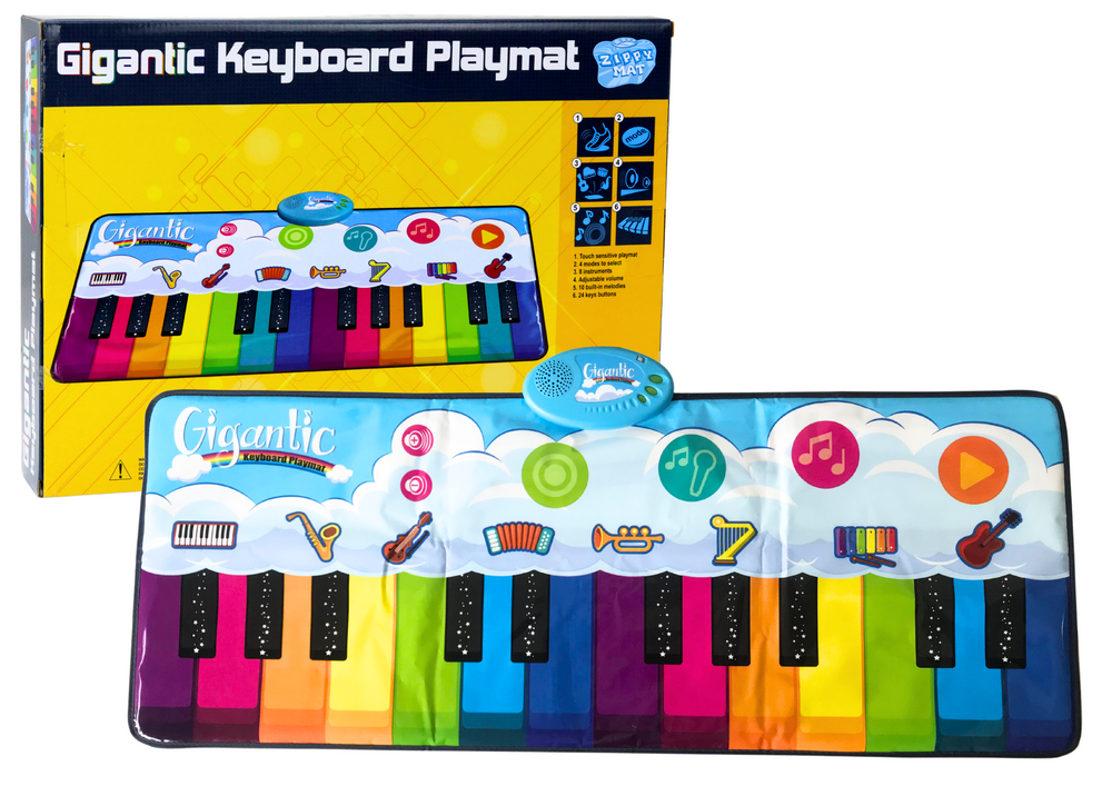 Educational Dance Mat Rainbow Piano Instruments 10 Melodies