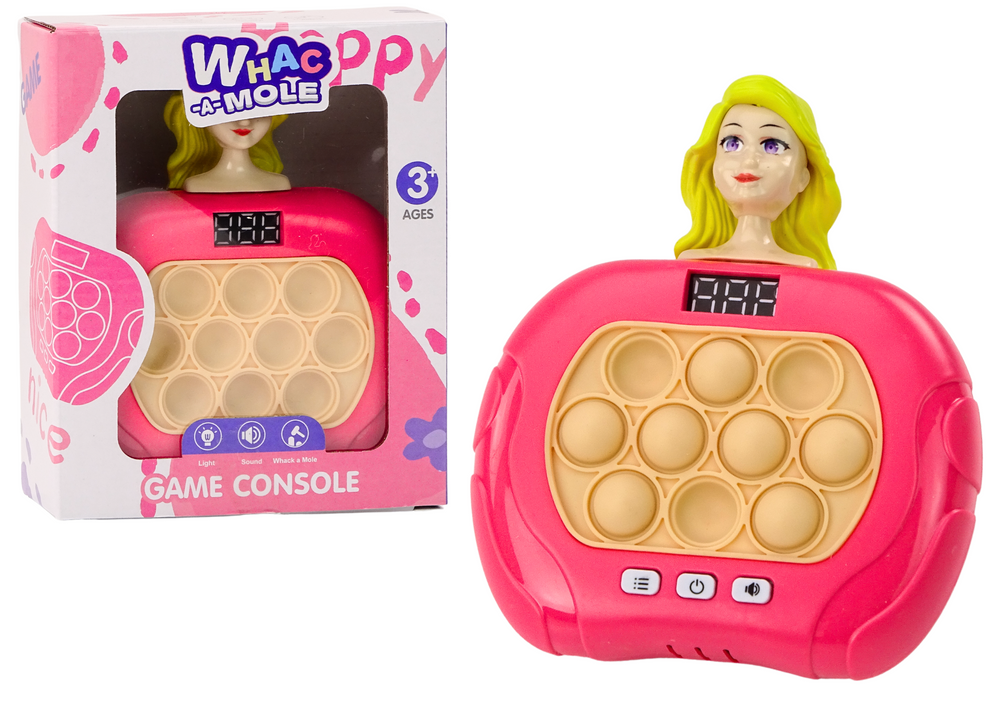 Pop-it Wac A Mole Doll Lights Sounds Pink Game