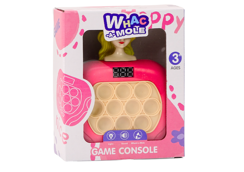 Pop-it Wac A Mole Doll Lights Sounds Pink Game