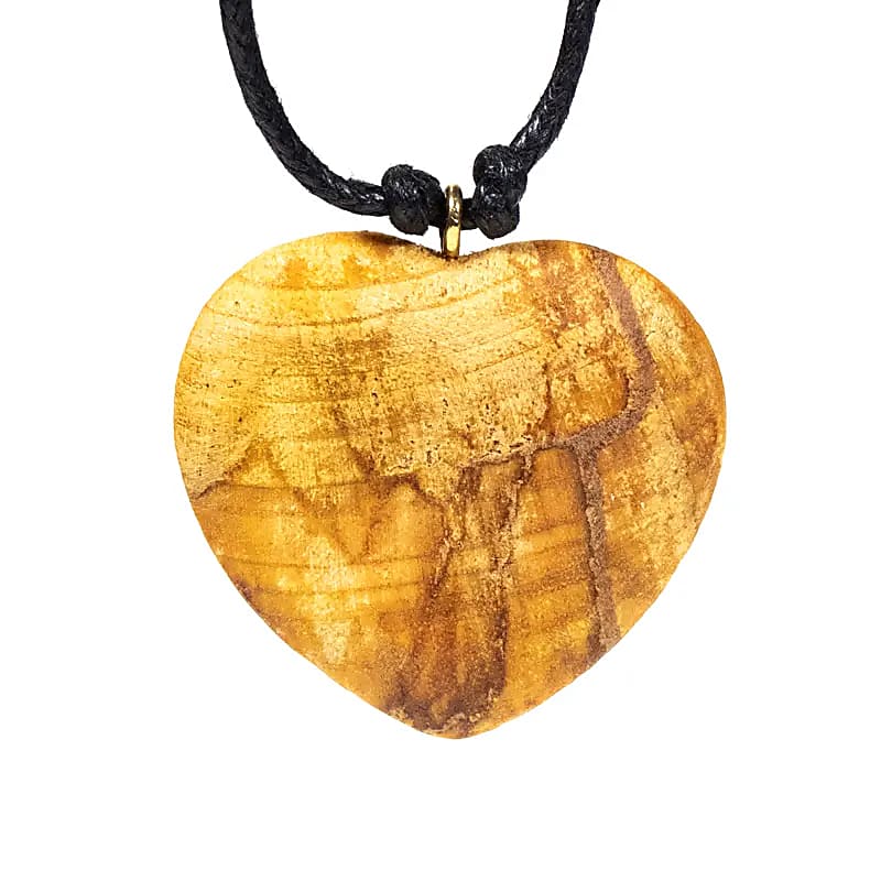 Colier Inimă Palo Santo --set De 2 Buc - 4 Cm