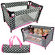 Alice Dolls' Bed With Stars Bag Blanket Pillow Gray And Pink