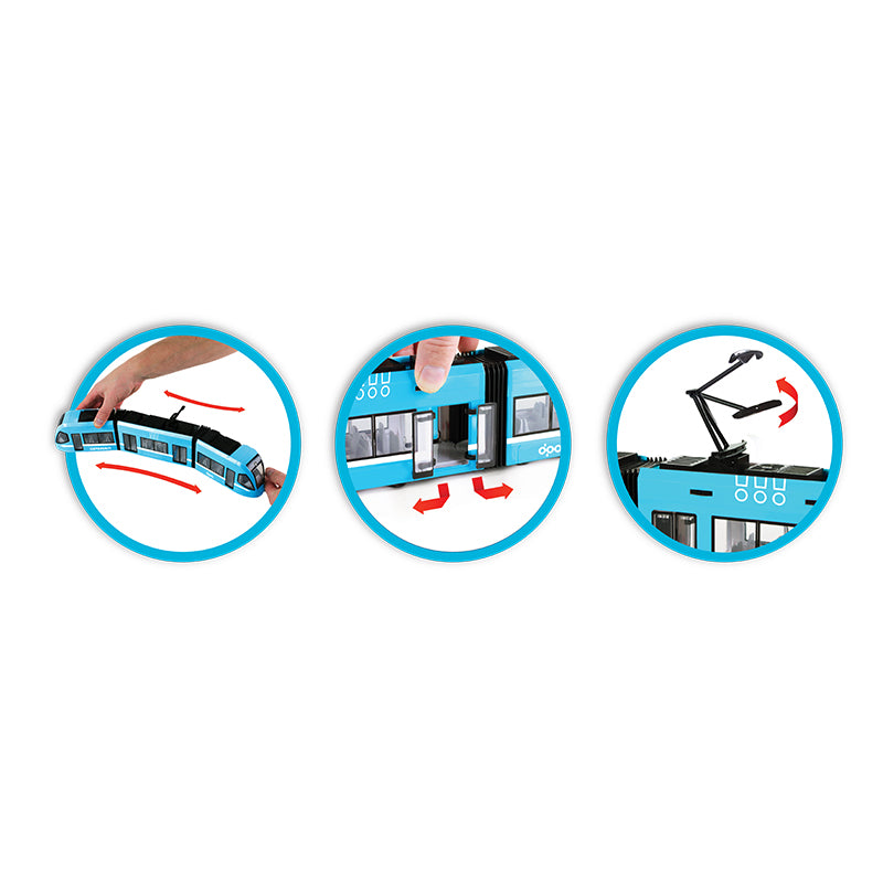 Moderná modrá električka Ostrava Design 47 Cm