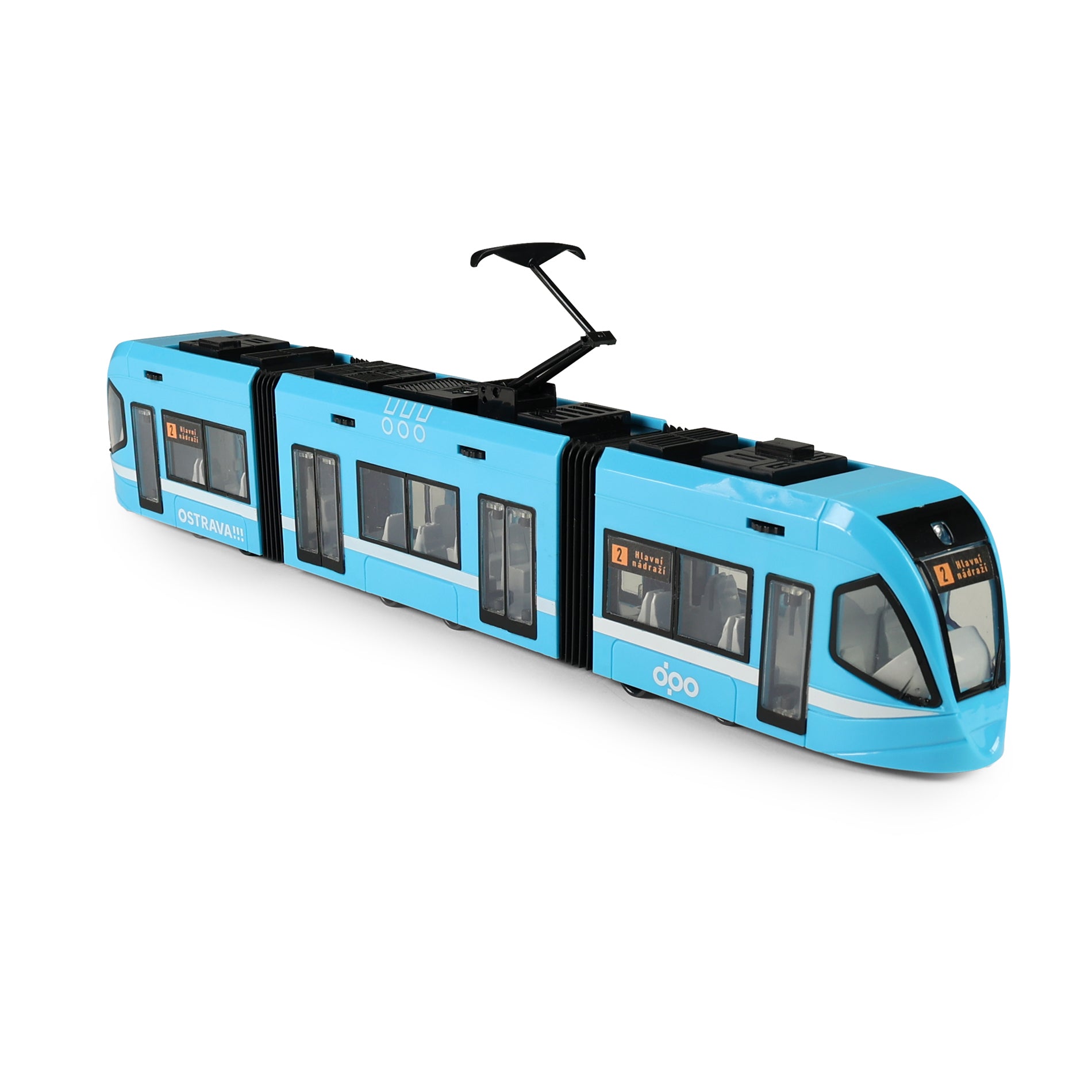 Moderná modrá električka Ostrava Design 47 Cm
