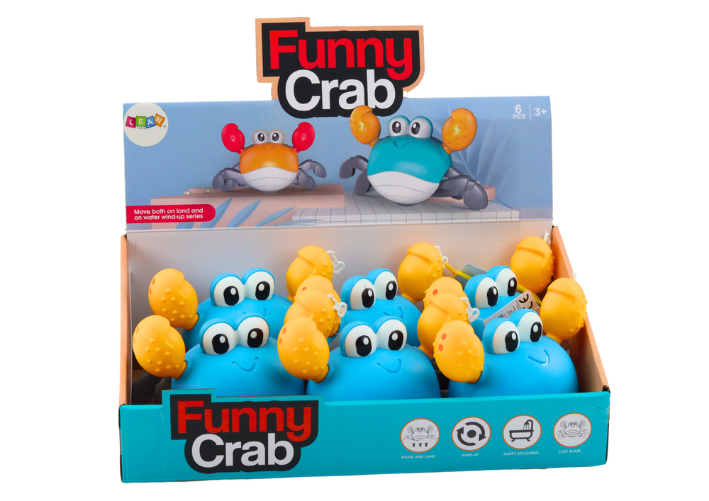 Bath Toy Wind-up Crab Walks Swims Blue