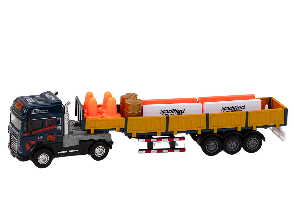 Truck With Trailer Blue 1:24 Tir Car Truck Accessories Sounds