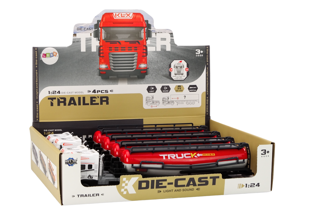 Truck With Trailer Tir 1:24 Car Truck Accessories Sounds Tanker