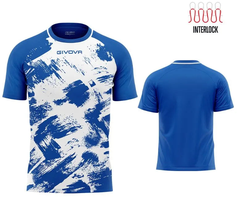 T-shirt de sport Givova Art Interlock Royal-blanc Bleu