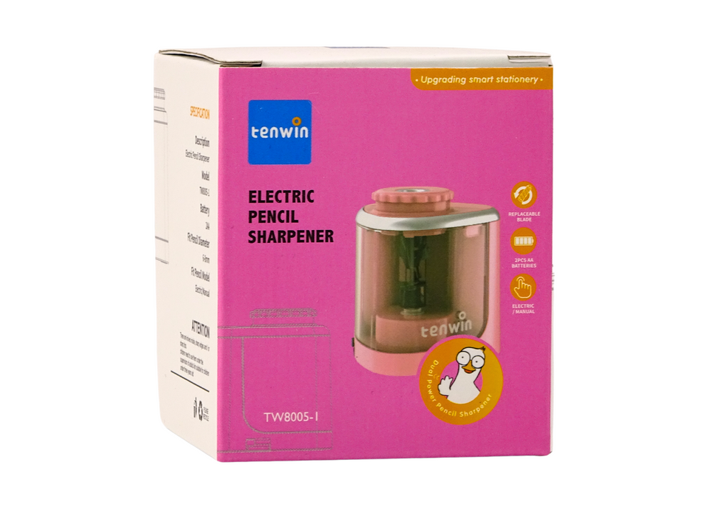 Electric Pink Sharpener For Crayons And Pencils 6-8 Mm