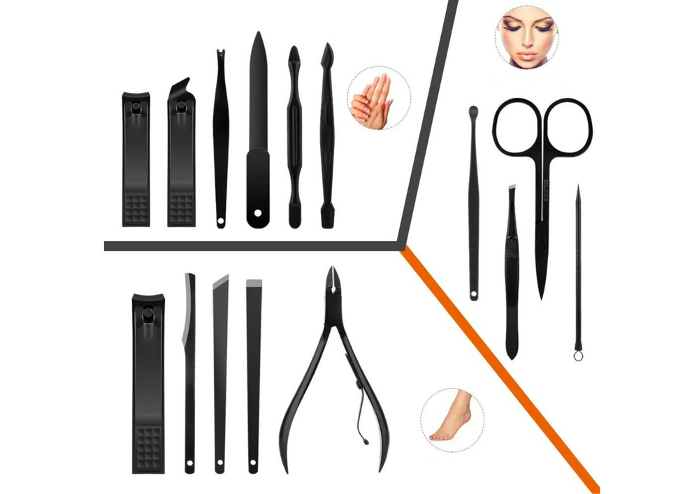 Elegant Nail And Cuticle Care Tool Set - 15 Pieces