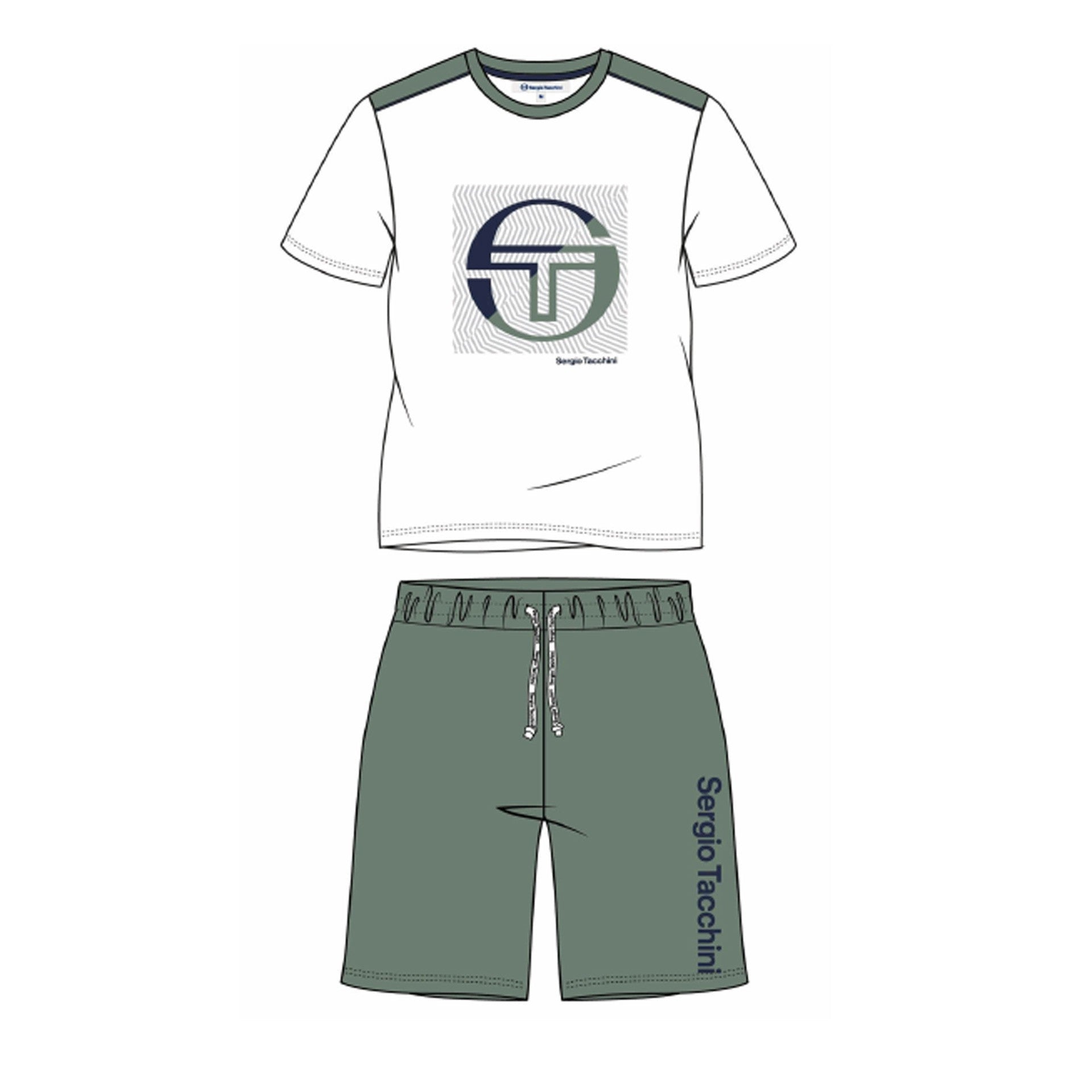 Pyjashort Tacchini mænd 39492827 Pyjamas Blanco/Verde