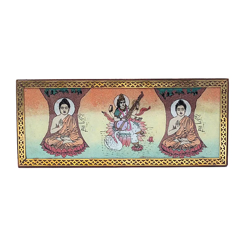 Tarot eller smykkeskrin Buddha And Saraswati - 26x11cm
