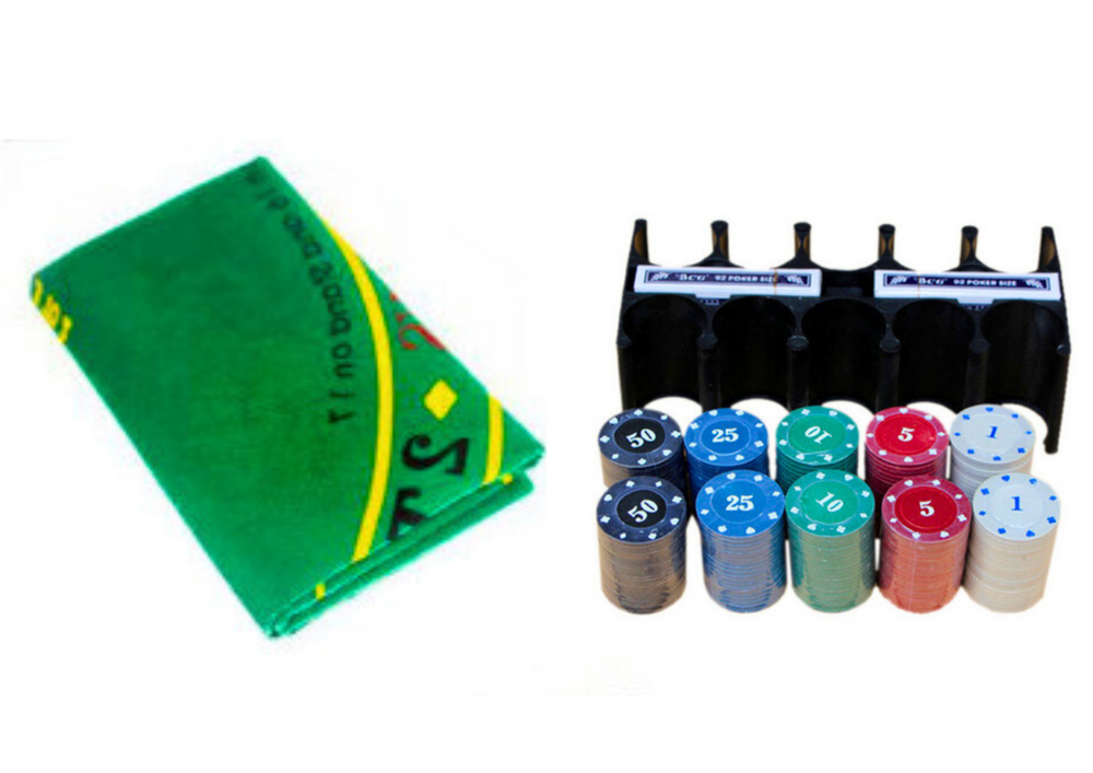 Poker Game Set 2 Decks Of Cards Chips Game Board