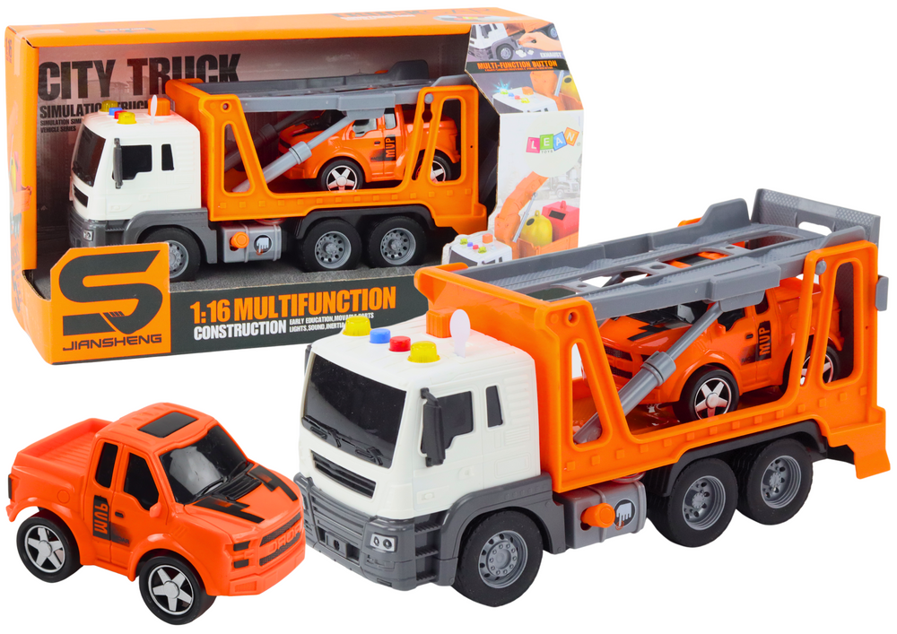 Multifunctional Tow Truck Truck With Lights And Sounds 1:16 Orange Car