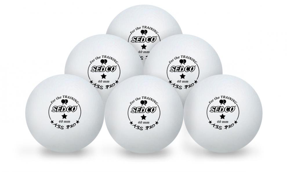 Míče na stolní tenis Sedco For Training 1* Cell Free 6ks White
