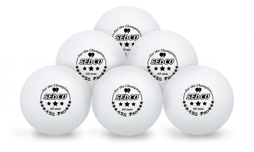 Míčky na stolní tenis Sedco For Champion 3*** Cell Free 6ks White