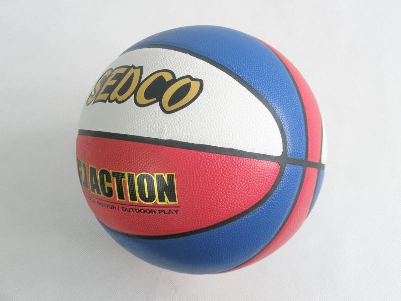 Basketball-Kunstlederoberteil Action 7 Rot/Blau