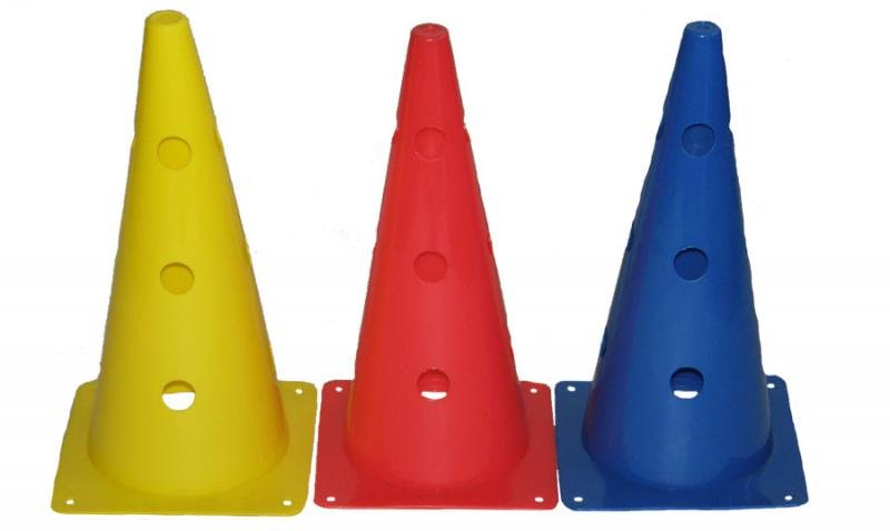 Conos De Futbol 38 Cm Richmoral Perforados Verde