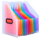Vertical Document Organizer Folder Colored Tabs Pockets A4