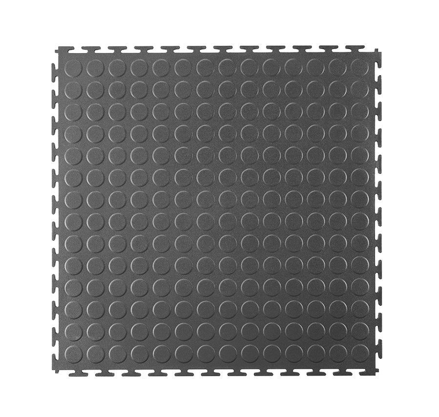 PVC podlahy pro garáže sklady haly tělocvičny Eco - T zámek - mince - 498x498x6,5 Mm šedá