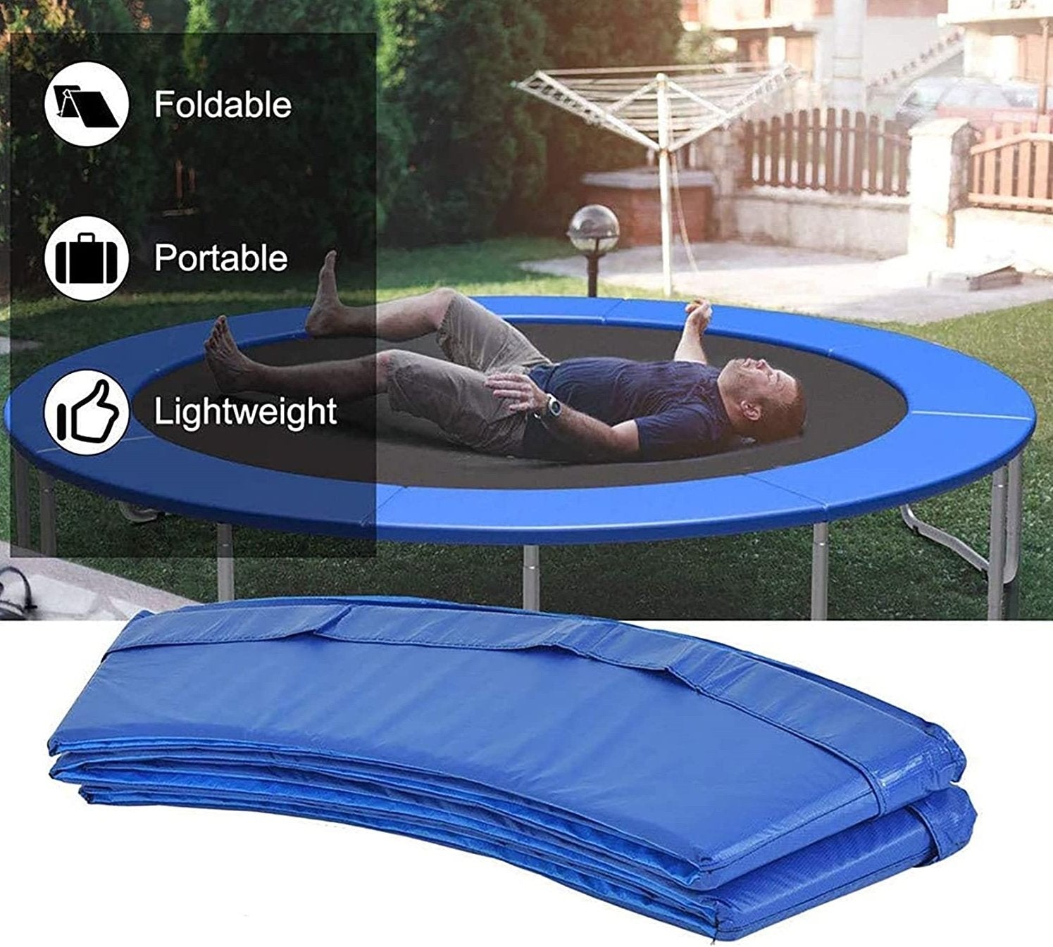 Housse à ressort Aaa pour trampoline Sedco Super 305 cm - Collier de protection bleu