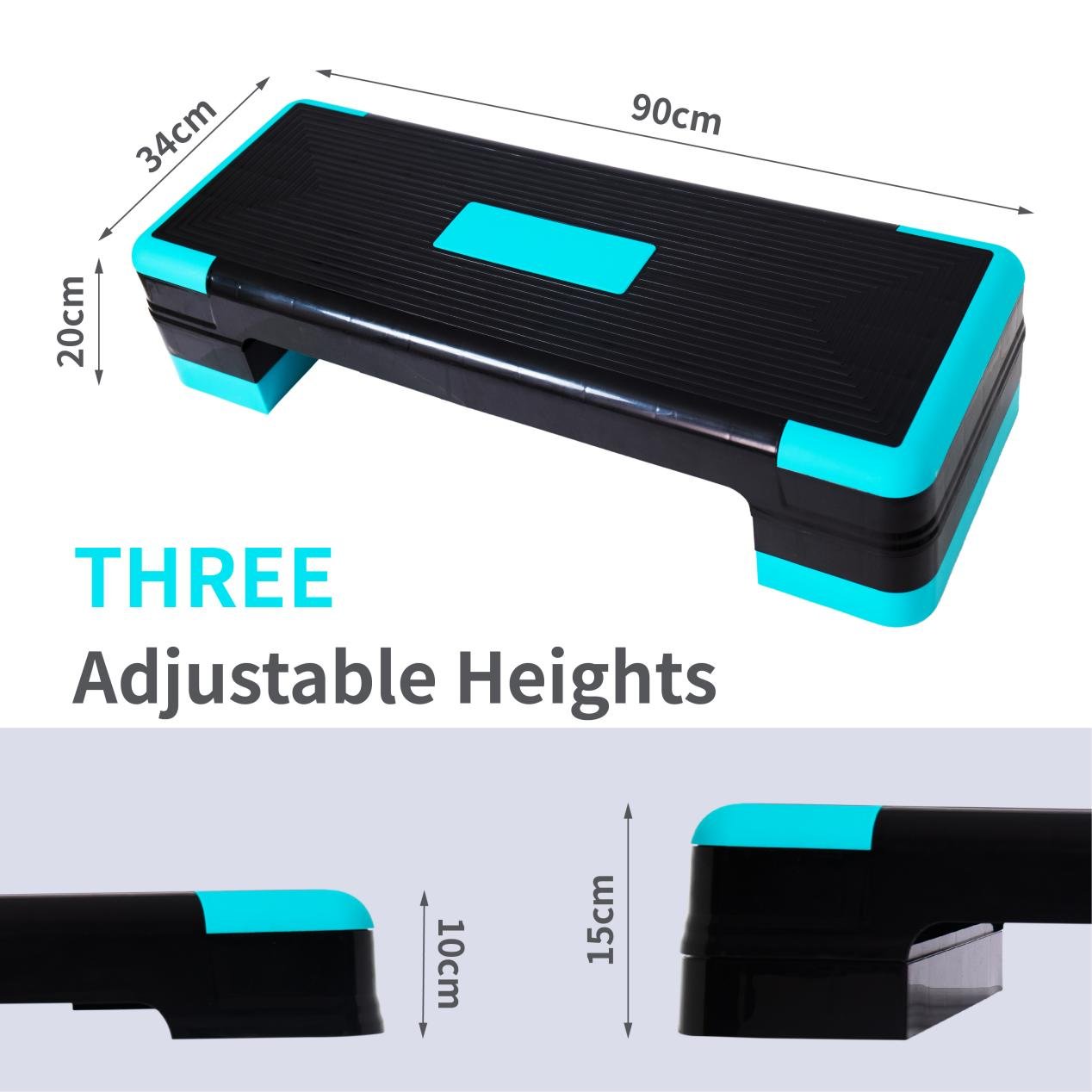 Sedco Aerobic Step Box 90x34x10-15-20 cm Černá/modrá