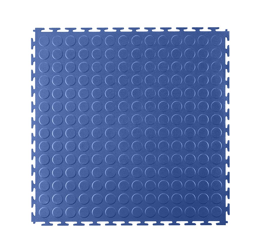 PVC podlahy pro garáže sklady haly tělocvičny Eco - T zámek - mince - 498x498x6,5 Mm modrá