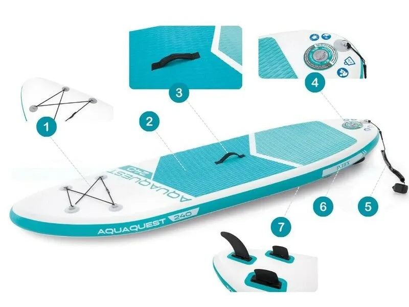 Paddleboard Intex Aquaquest 240 Youth Sup Weiß/Blau