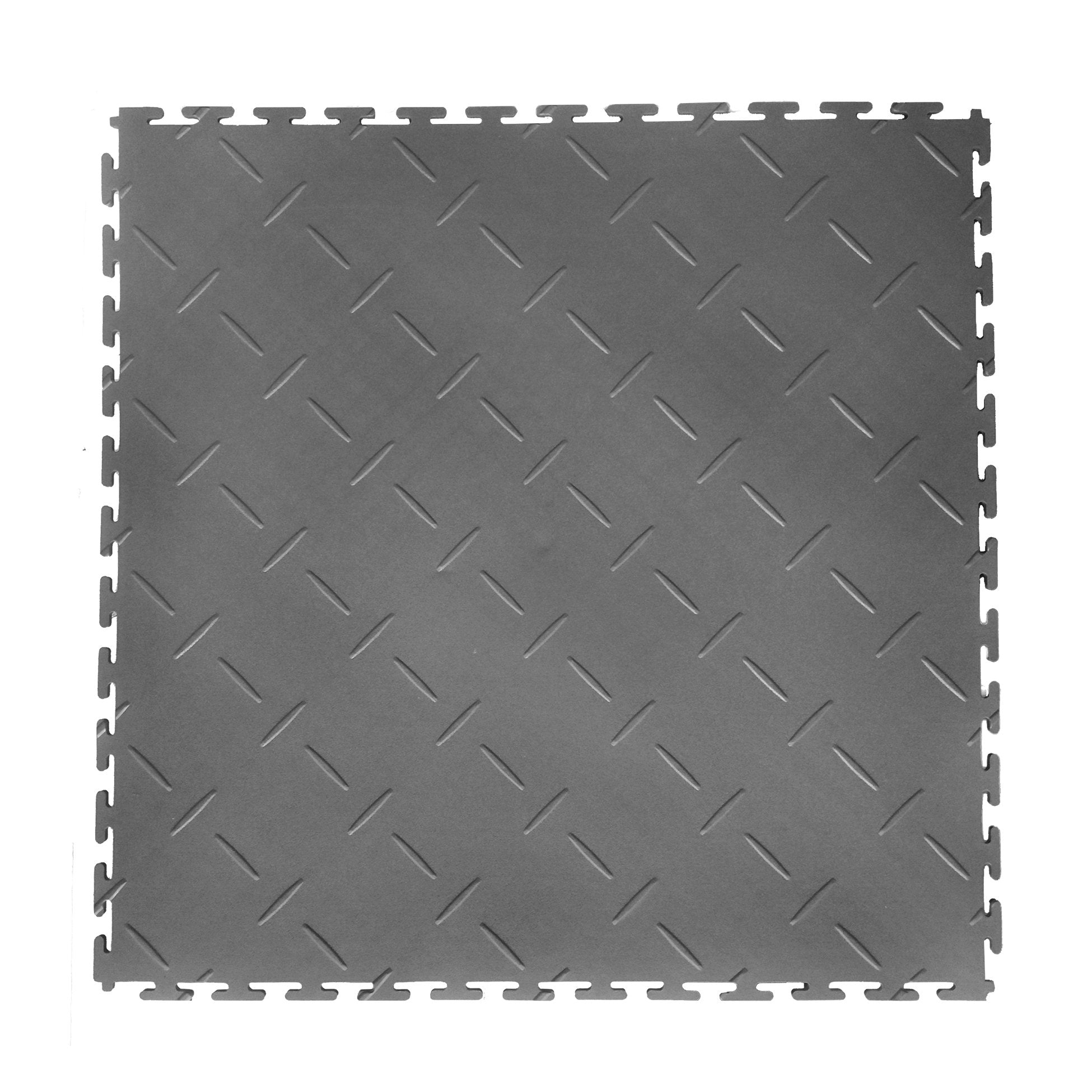 PVC podlahy pro garáže sklady haly tělocvičny Eco - T Lock - Diamond - 498x498x6,5 mm šedá