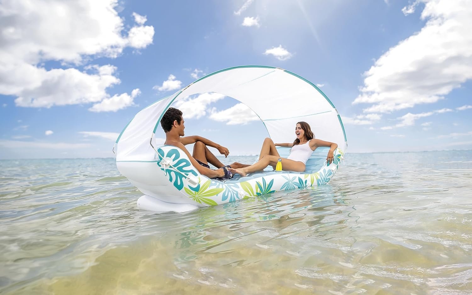 Nadmuchiwany leżak Tropical Canopy Lounge Intex 56294 Biały/niebieski