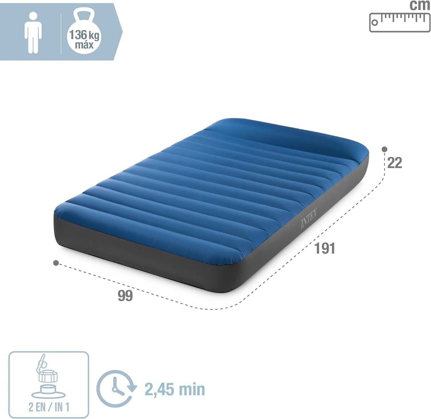 Oppustelig Campingmadras Intex 64011 Campingmadras Twinn Blå