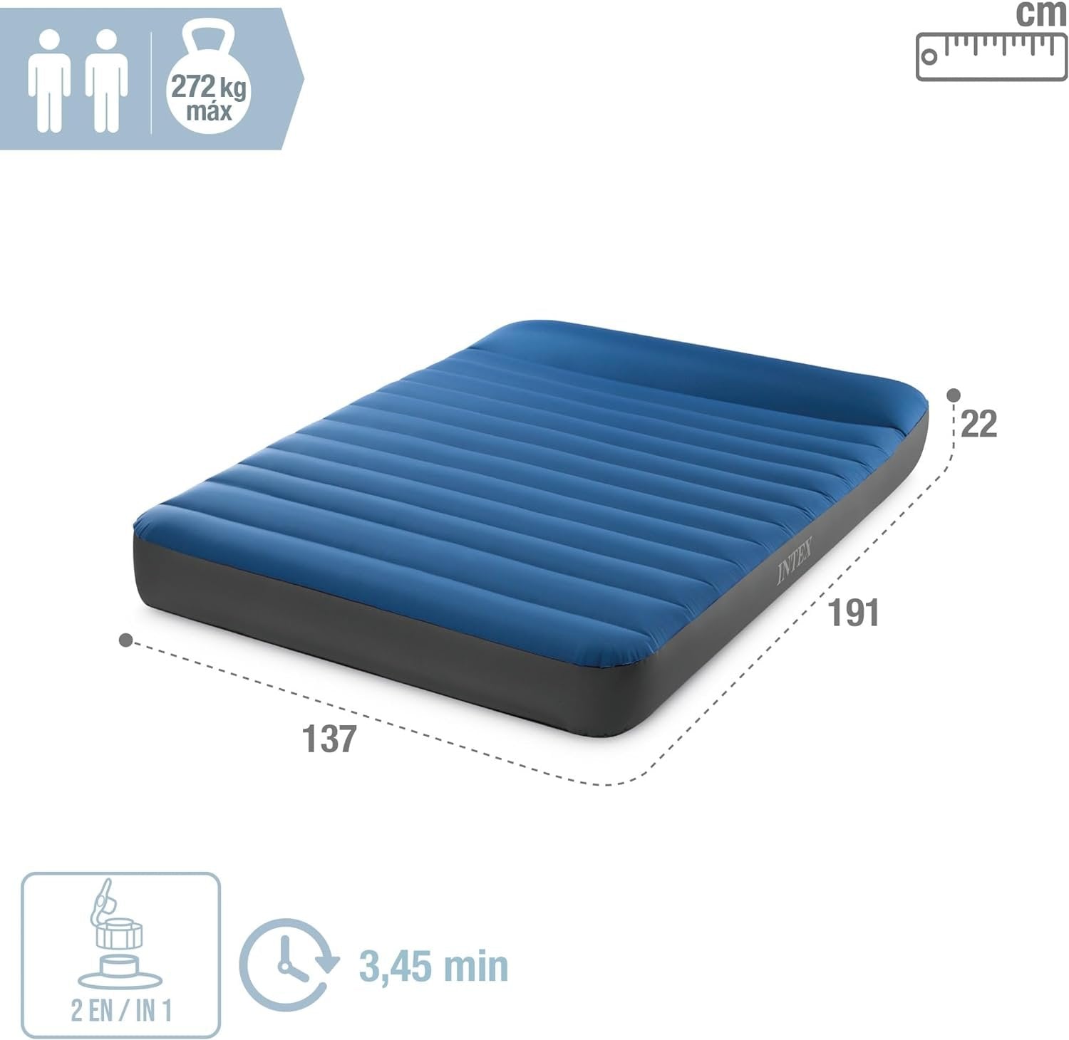 Oppustelig Campingmadras Intex 64012 Campingmadras Helblå