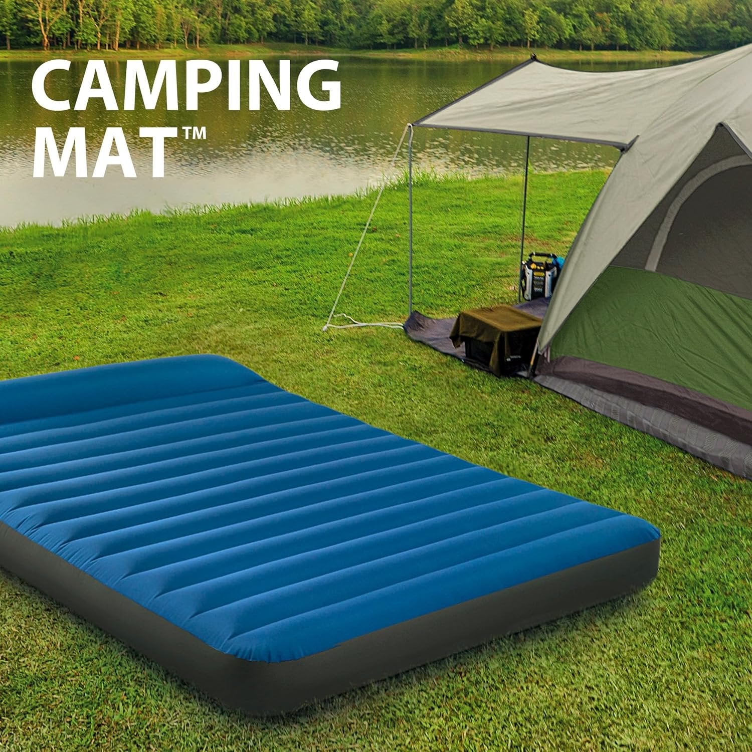 Oppustelig Campingmadras Intex 64012 Campingmadras Helblå