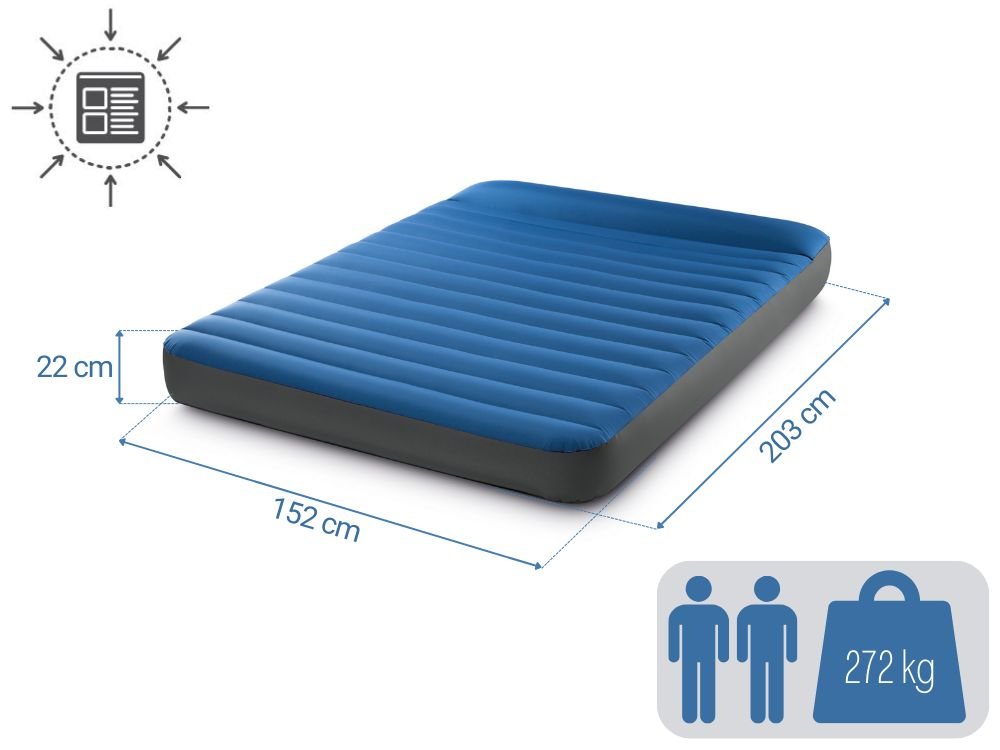 Oppustelig Campingmadras Intex 64013 Campingmadras Queen Blå