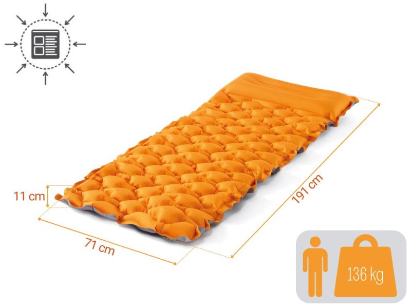 Matelas de camping gonflable Intex 64098 Tpu Camping Mat Orange