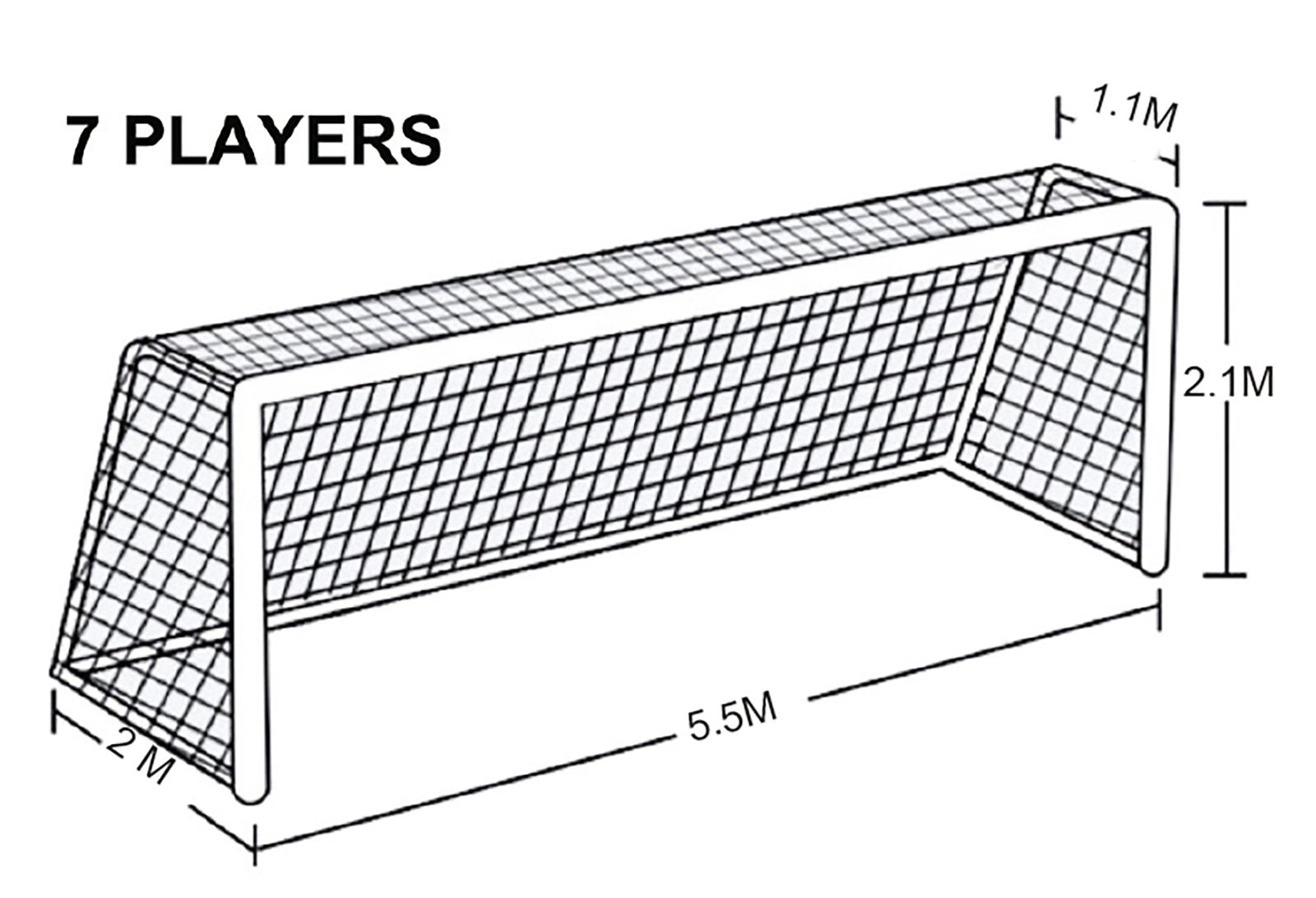 Soccer Net Sedco Ftn02 - 5,5x2,1x2 M - Set til to mål Hvid