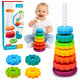 Rotating Pyramid Tower Sorter Rainbow Puzzle 36cm 6 El.
