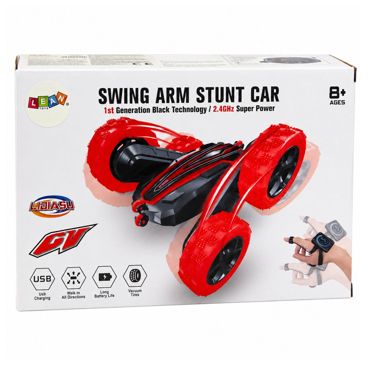 360° Gesture Remote Controlled Rc Stunt Car Red