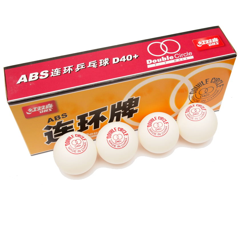 Palline Ping Pong Dhs Double Circle D40+ 10 Pz Bianco Bianco