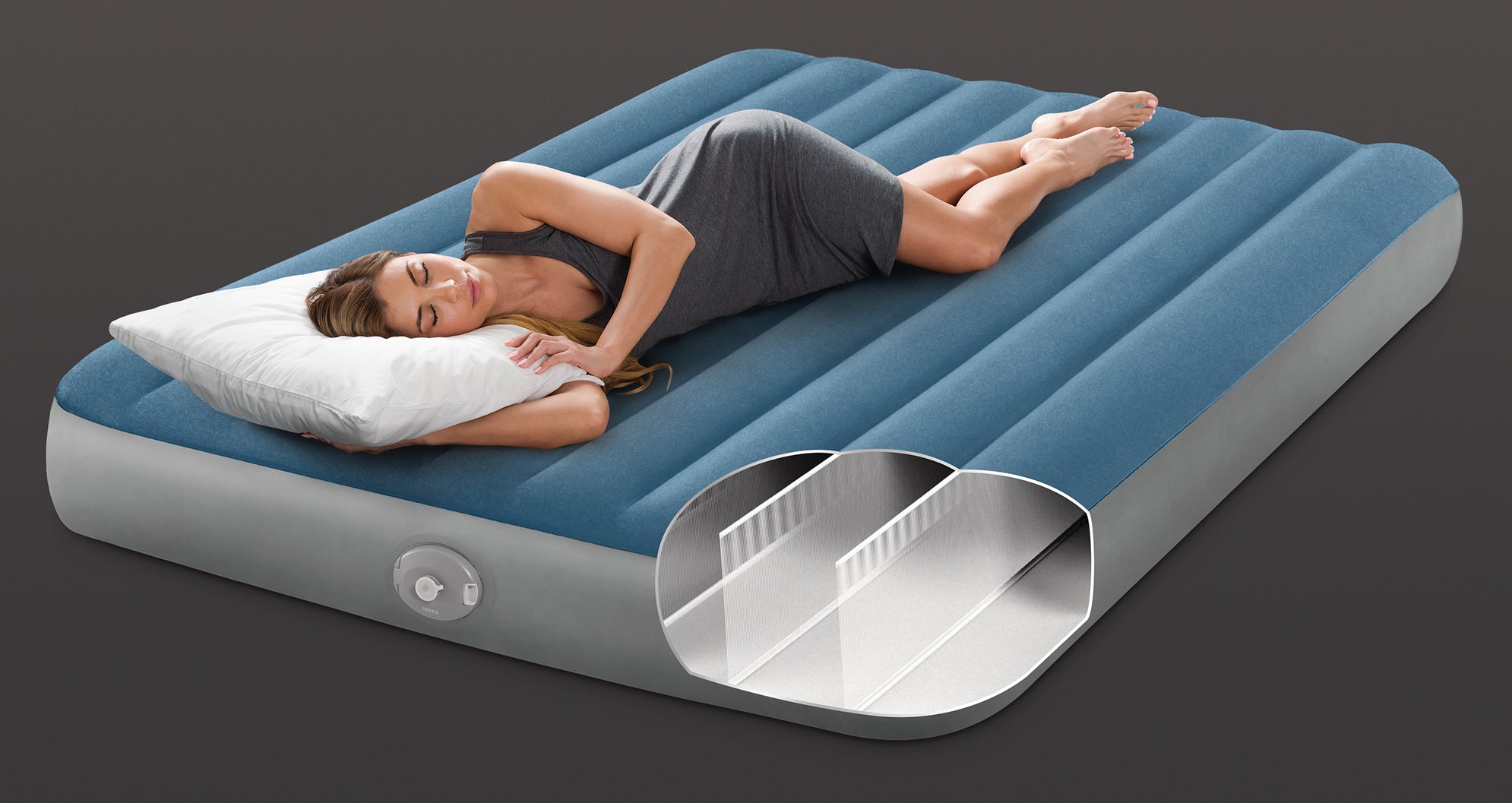 Letto Gonfiabile Intex 64189 Prestige Downy Queen 152x203x25 Cm